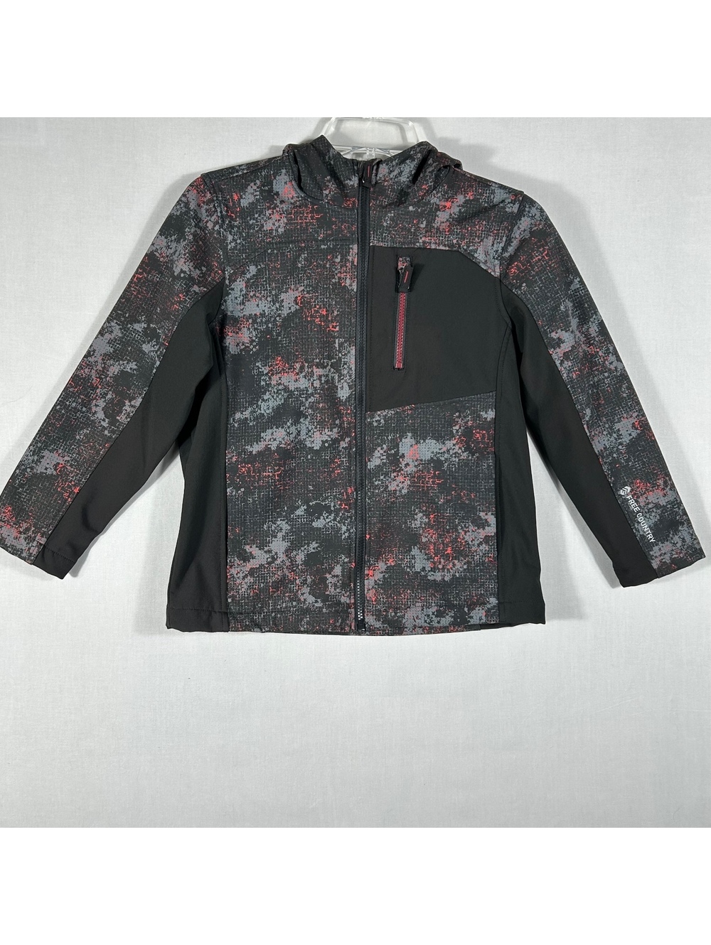 Boys Soft Shell Jacket By Free Country Wind & Water Resistant Sz Medium (7/8)